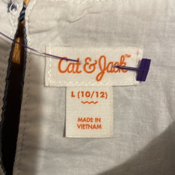 •CAT & JACK•DENIM CHAMBRAY TANK TOP RUFFLE CHEST 100% LINED DRESS SIZE 10/12 EUC - Picture 6 of 9